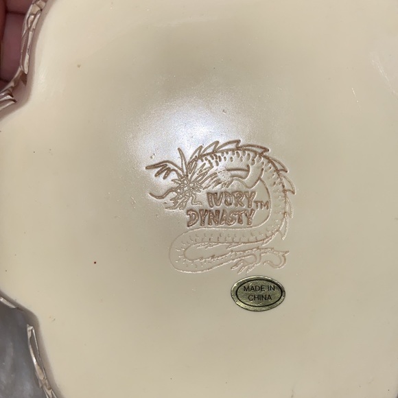 Vintage Floral Carved Ivory Dynasty Pumpkin Jewelry Box Trinket Tray - Picture 12 of 17